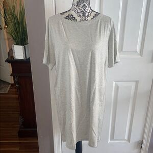 Eileen Fisher NWT Gray Short Sleeve with side pockets Dress